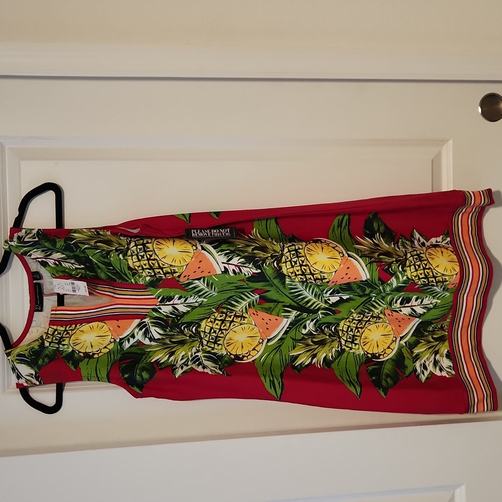 New York & Company Red Sheath Midi Dress